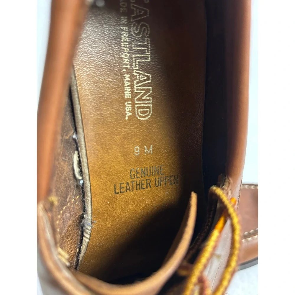 Preppy Heritage Eastland Mens 9 Brown Leather Acadia Boat Shoe Camp Moc